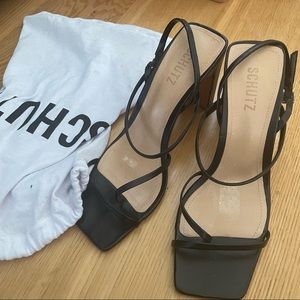 Schutz Black Strappy Sandals sz 8.5